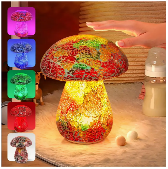 art deco color changing mushroom lamp