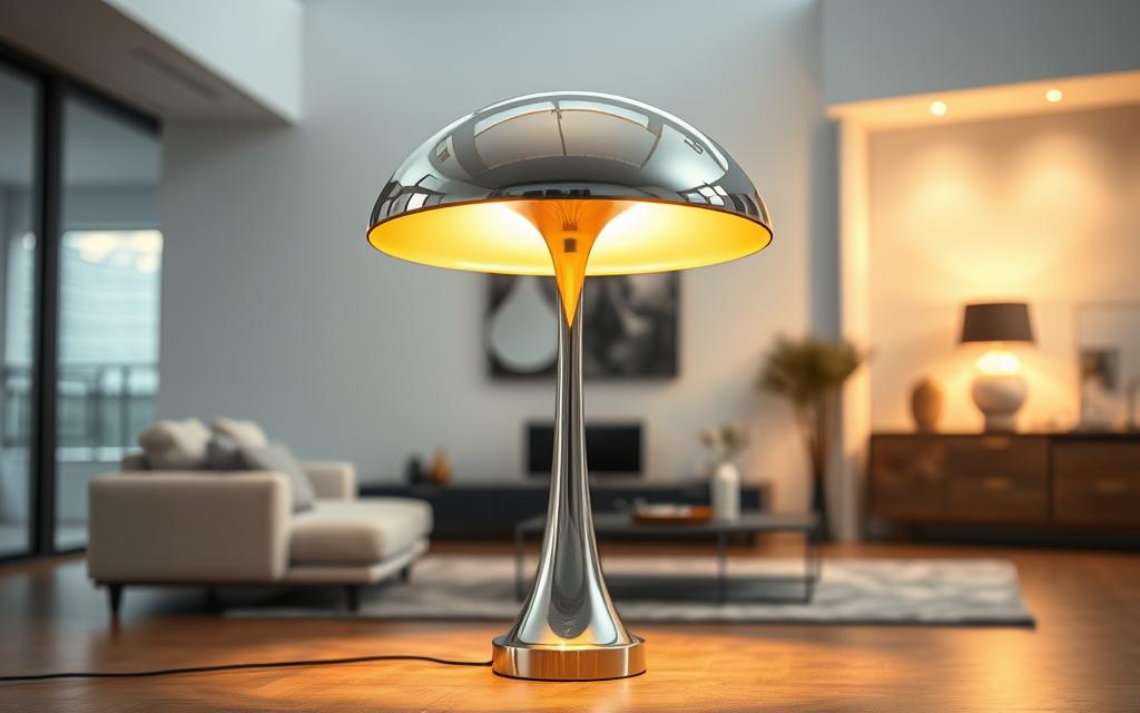 chrome mushroom lamp