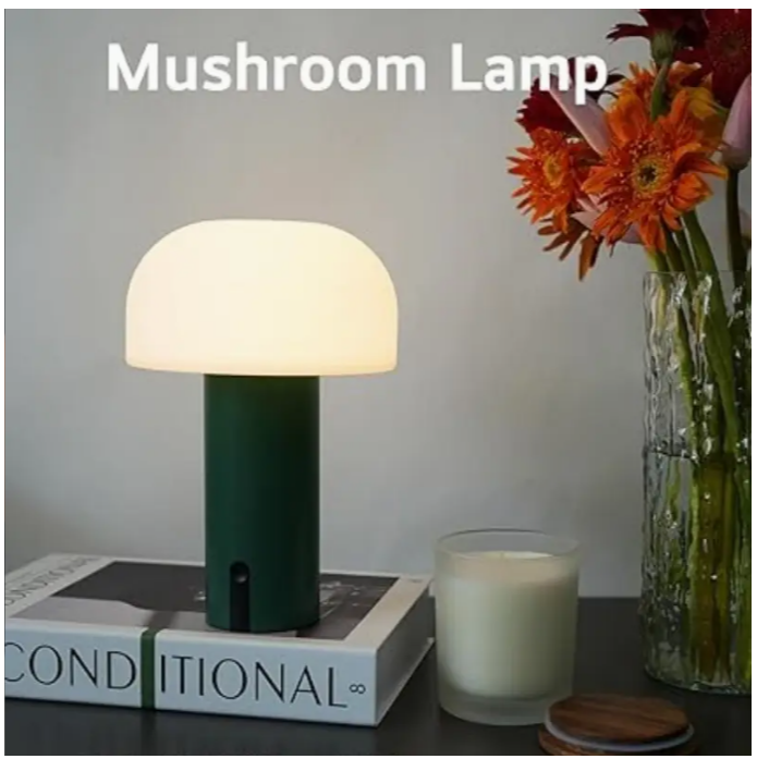 green mushroom lamp